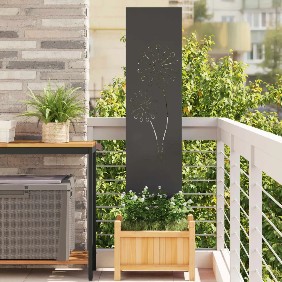 vidaXL Tuin Privacy Screen Zwart 32 x 140 cm Koudgewalst staal