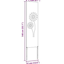 vidaXL Tuin Privacy Screen Zwart 32 x 140 cm Koudgewalst staal