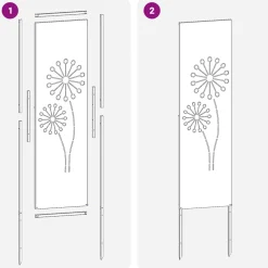 vidaXL Tuin Privacy Screen Zwart 32 x 140 cm Koudgewalst staal