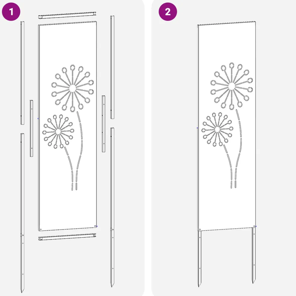 vidaXL Tuin Privacy Screen Zwart 32 x 140 cm Koudgewalst staal