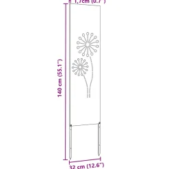 vidaXL Tuin Privacy Screen Zwart 32 x 140 cm Koudgewalst staal