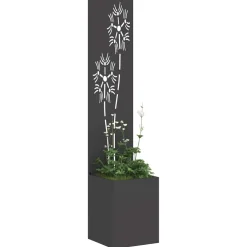 vidaXL Tuin Privacy Screen Zwart 32 x 32 x 150 cm Koudgewalst staal
