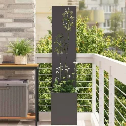 vidaXL Tuin Privacy Screen Zwart 32 x 32 x 150 cm Koudgewalst staal