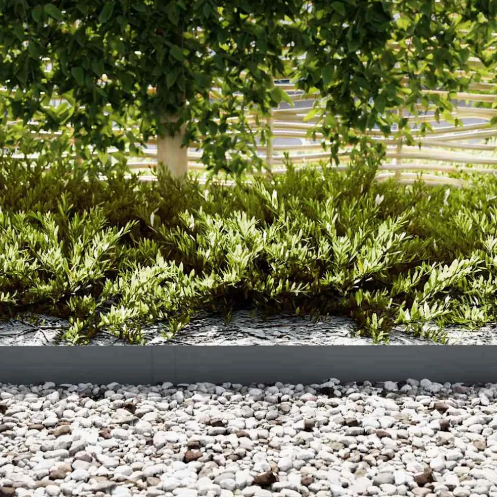 vidaXL Tuinrand 10 st 100 x 0,05 x 15 cm Koudgewalst staal Antraciet