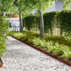 vidaXL Tuinrand 10 st 100 x 0,05 x 15 cm Roestig