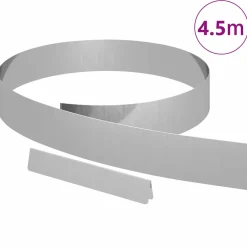 vidaXL Tuinrand 450 x 10 cm Gegalvaniseerd staal Zilver