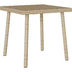 vidaXL Tuin salontafel rechthoekig 40x40x37 cm poly rattan beige