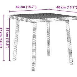 vidaXL Tuin salontafel rechthoekig 40x40x37 cm poly rattan beige