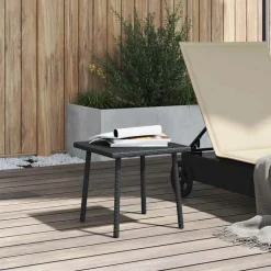 vidaXL Tuin salontafel rechthoekig 40x40x37 cm poly rattan zwart