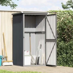 vidaXL Tuinschuur 88x89x161 cm gegalvaniseerd staal antracietkleurig