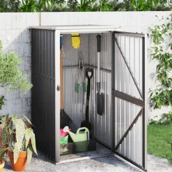 vidaXL Tuinschuur 88x89x161 cm gegalvaniseerd staal antracietkleurig