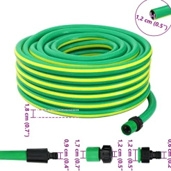 vidaXL Tuinslang 5-Lags Groen en Geel 1/2'' 10 m PVC