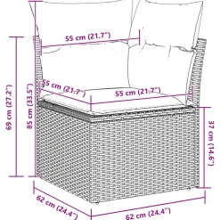 vidaXL Tuin Sofa Set 8 st Grijs poly rattan