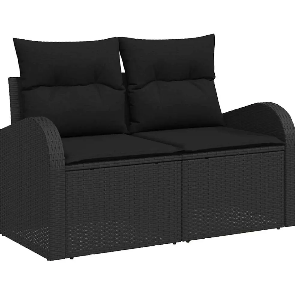 vidaXL Tuin Sofa Set 5 st Zwart poly rattan