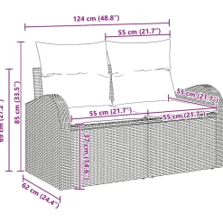 vidaXL Tuin Sofa Set 5 st Zwart poly rattan