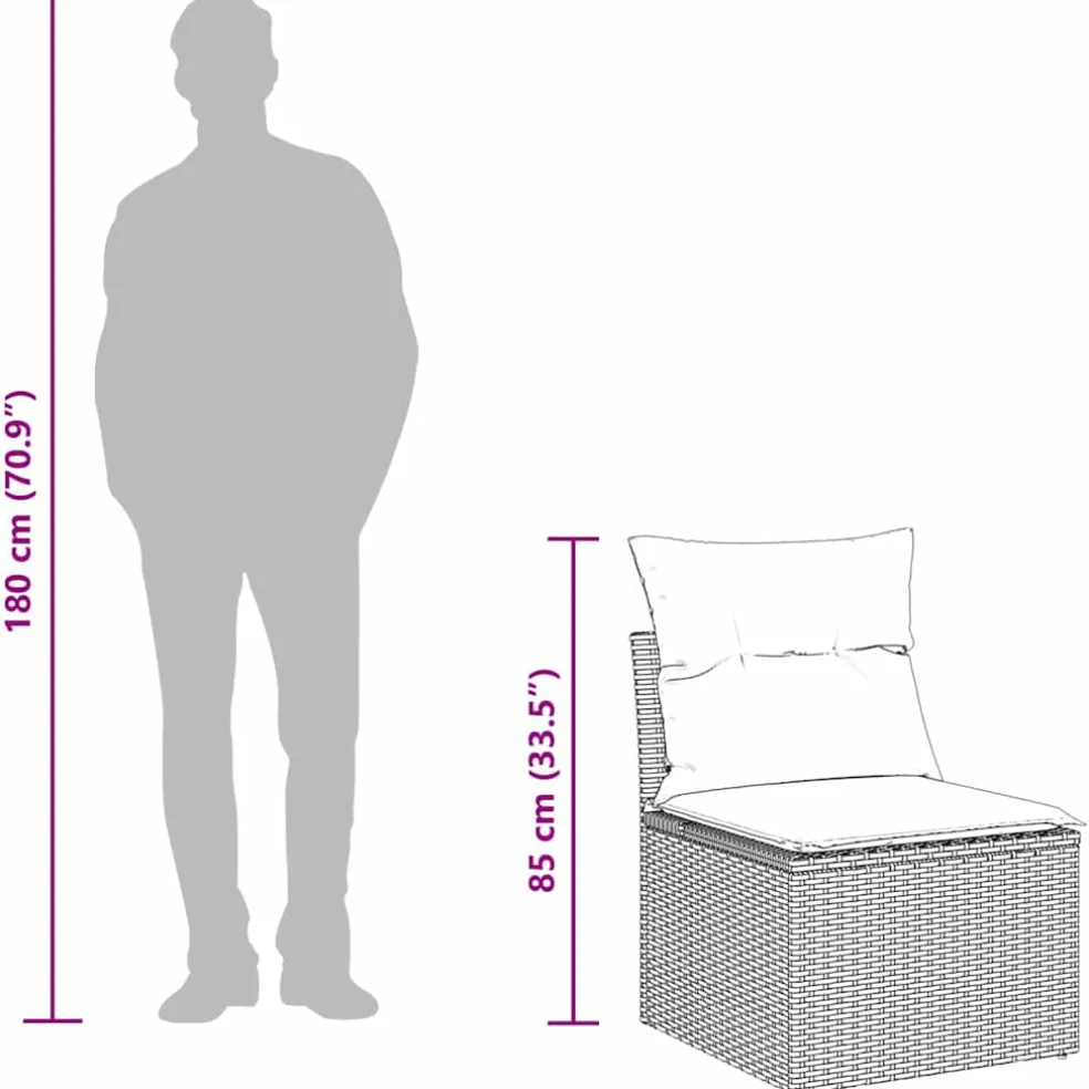 vidaXL Tuin Sofa Set 5 st Zwart poly rattan