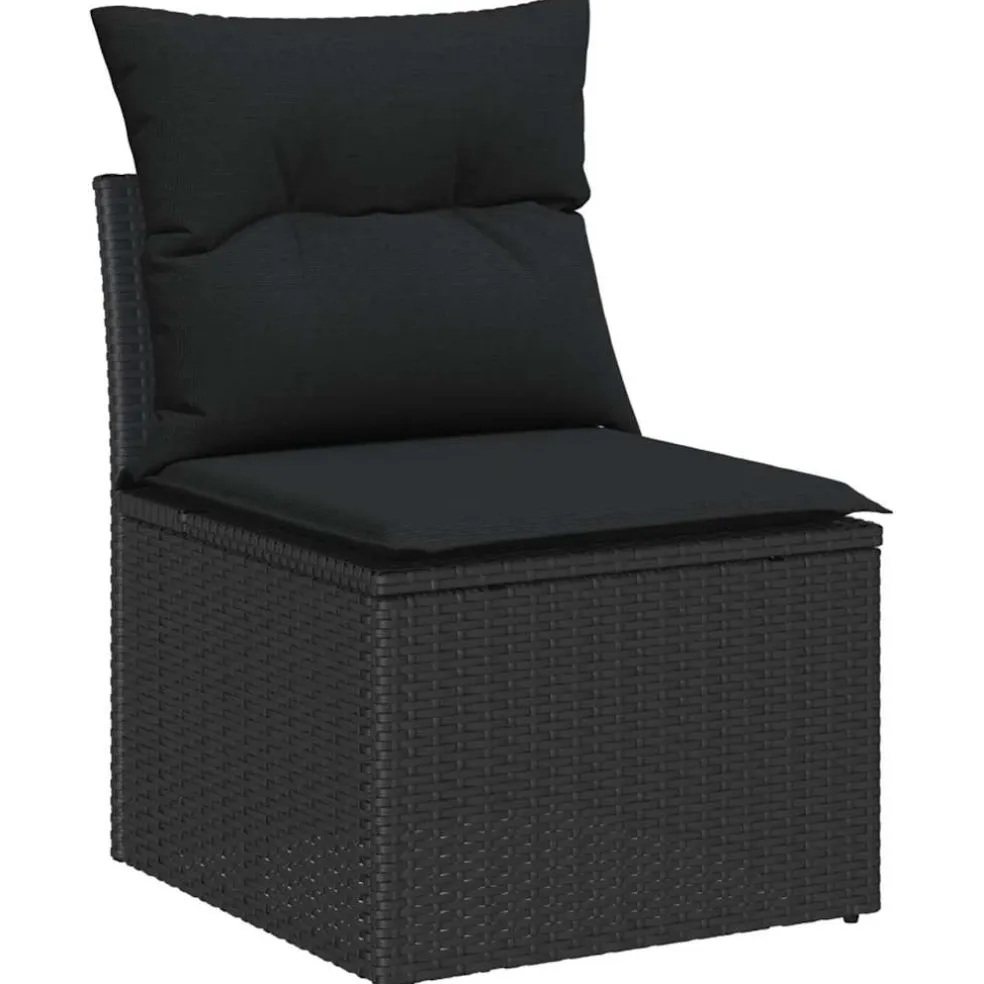 vidaXL Tuin Sofa Set 5 st Zwart poly rattan