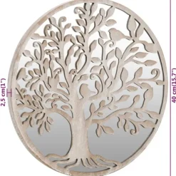 vidaXL Tuinspiegel rond 40x2,5 cm ijzer zandkleurig