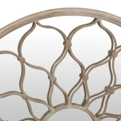 vidaXL Tuinspiegel rond 40x3 cm ijzer zandkleurig