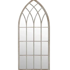 vidaXL Tuinspiegel 100x45 cm ijzer zandkleurig