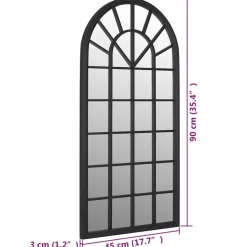 vidaXL Tuinspiegel 90x45 cm ijzer zwart