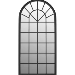 vidaXL Tuinspiegel 90x45 cm ijzer zwart