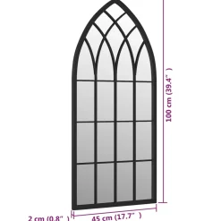vidaXL Tuinspiegel 100x45 cm ijzer zwart