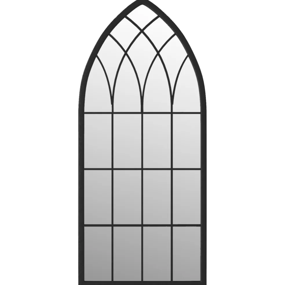 vidaXL Tuinspiegel 100x45 cm ijzer zwart