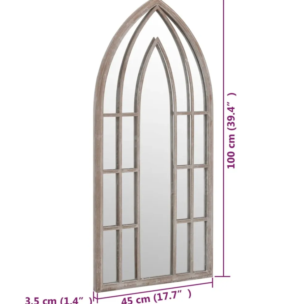 vidaXL Tuinspiegel 100x45 cm ijzer zandkleurig