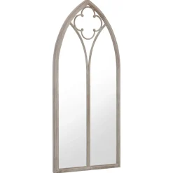 vidaXL Tuinspiegel 100x45 cm ijzer zandkleurig