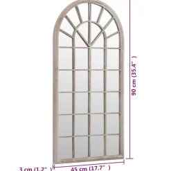 vidaXL Tuinspiegel 90x45 cm ijzer zandkleurig