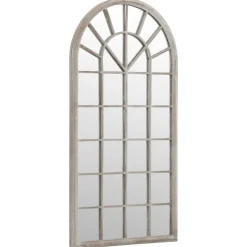 vidaXL Tuinspiegel 90x45 cm ijzer zandkleurig