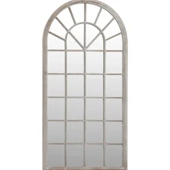 vidaXL Tuinspiegel 90x45 cm ijzer zandkleurig