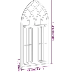 vidaXL Tuinspiegel 100x45 cm ijzer zwart