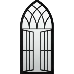 vidaXL Tuinspiegel 100x45 cm ijzer zwart