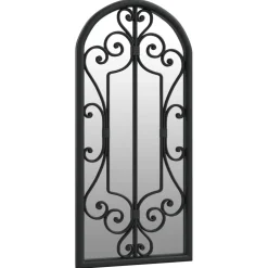 vidaXL Tuinspiegel 100x45 cm ijzer zwart