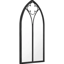 vidaXL Tuinspiegel 100x45 cm ijzer zwart
