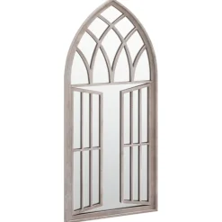 vidaXL Tuinspiegel 100x45 cm ijzer zandkleurig
