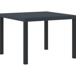 vidaXL Tuinstafel Antraciet 100 x 100 x 73 cm poly rattan