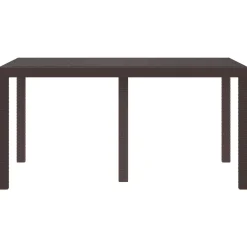 vidaXL Tuinstafel Bruin 150 x 100 x 73 cm poly rattan