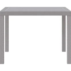 vidaXL Tuinstafel Lichtgrijs 100 x 100 x 73 cm poly rattan