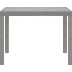 vidaXL Tuinstafel Lichtgrijs 100 x 100 x 73 cm poly rattan