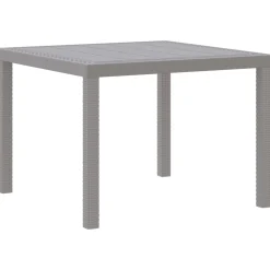 vidaXL Tuinstafel Lichtgrijs 100 x 100 x 73 cm poly rattan
