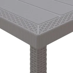 vidaXL Tuinstafel Lichtgrijs 100 x 100 x 73 cm poly rattan