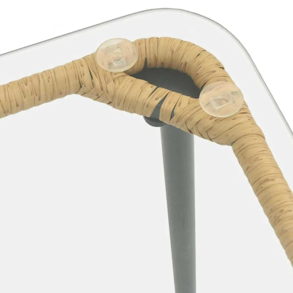 vidaXL Tuinstafel Naturel 80 x 40 x 45 cm poly rattan