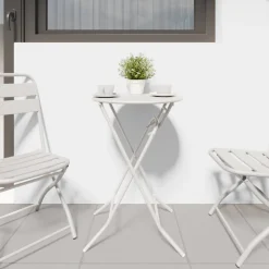 vidaXL Tuinstafel Wit 50 x 50 x 72 cm Metaal