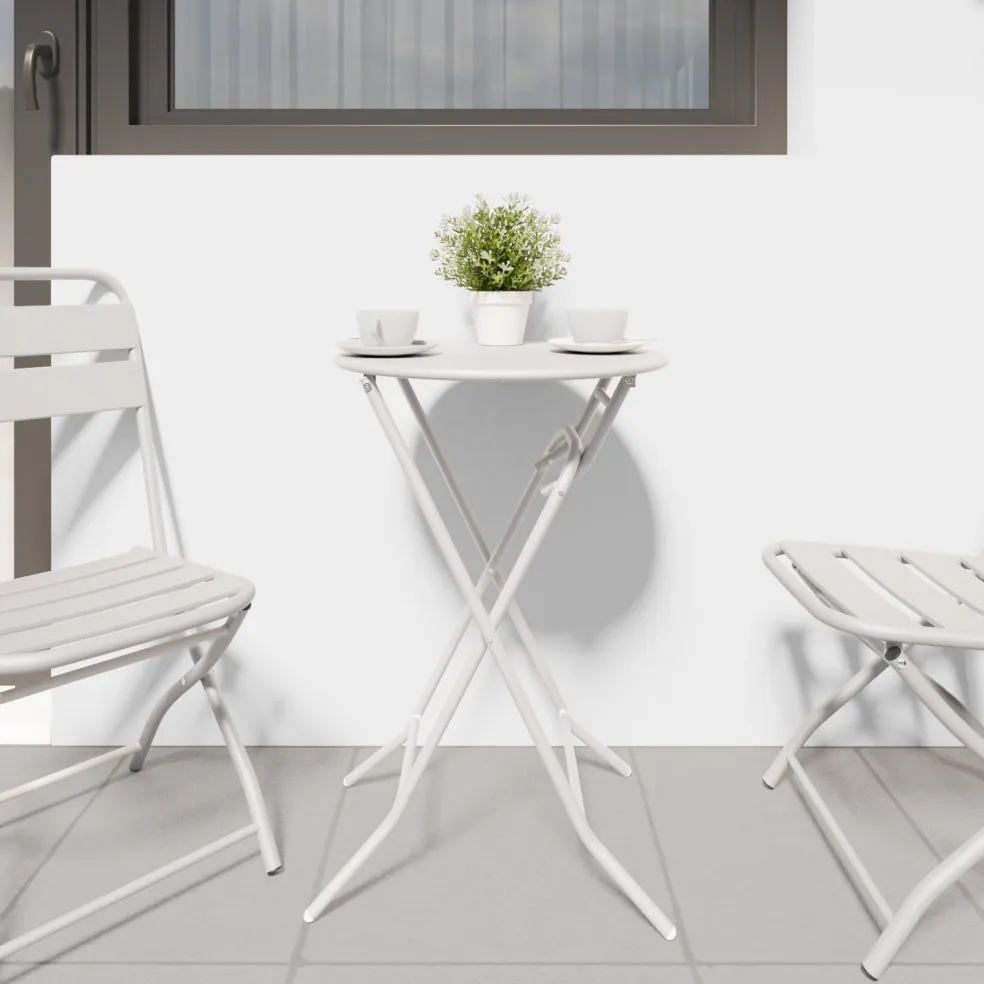 vidaXL Tuinstafel Wit 50 x 50 x 72 cm Metaal