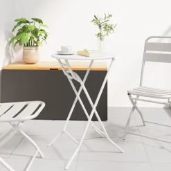 vidaXL Tuinstafel Wit 50 x 50 x 72 cm Metaal