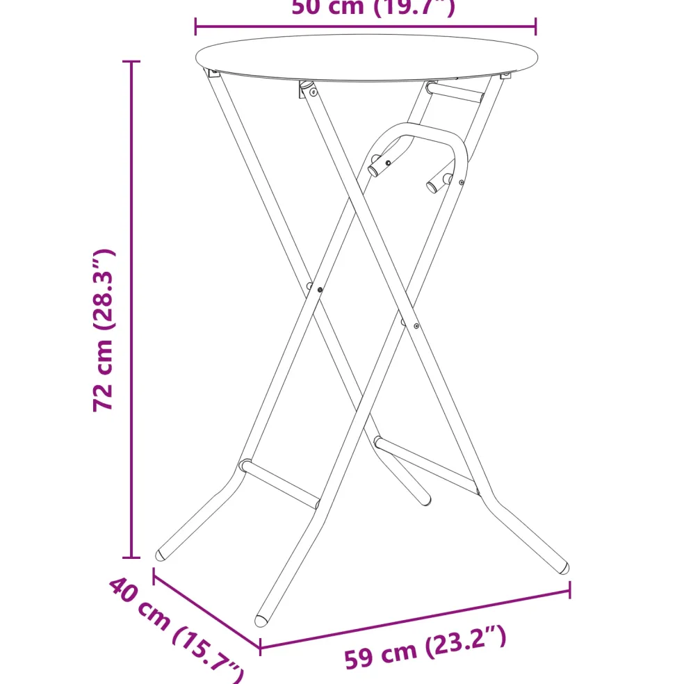 vidaXL Tuinstafel Wit 50 x 50 x 72 cm Metaal