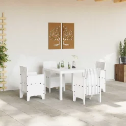 vidaXL Tuinstafel Wit 100 x 100 x 73 cm poly rattan